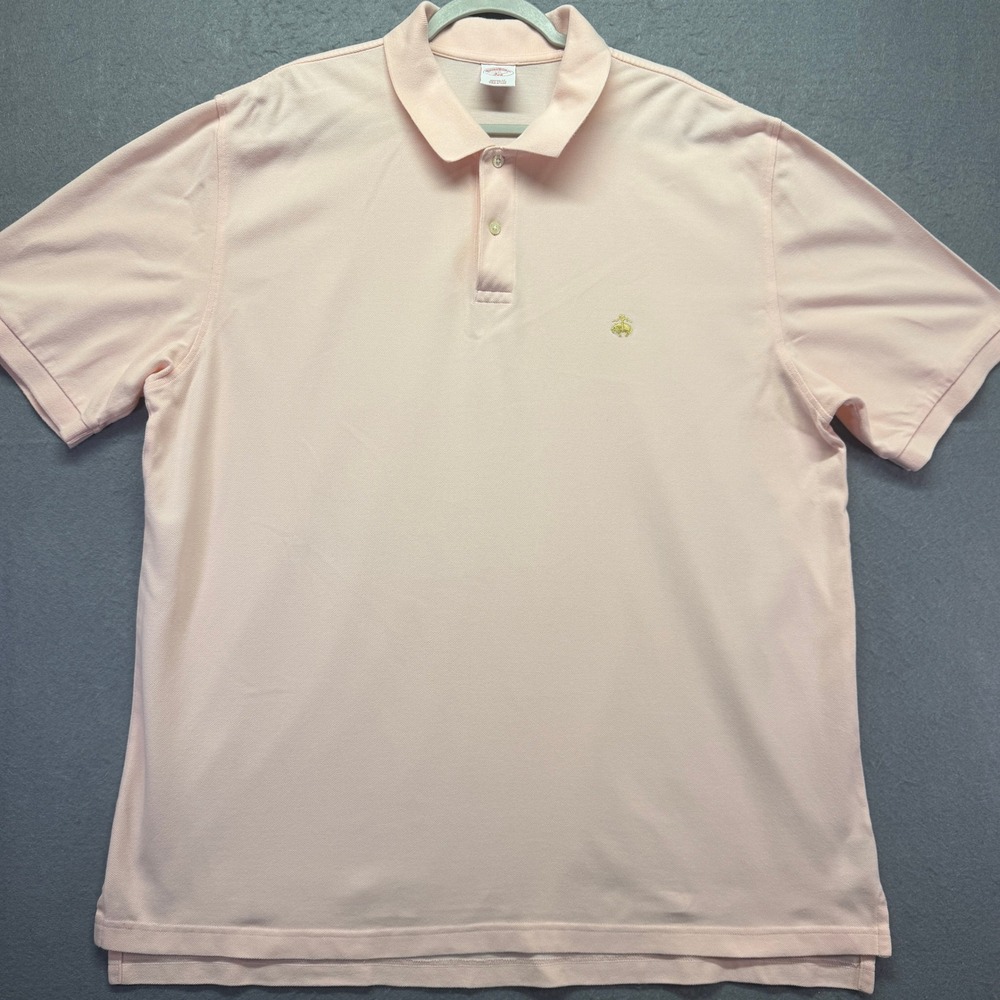 Brooks Brothers 346 M XXL Pink Cotton Pique Short Sleeve Polo Shirt Original Fit
